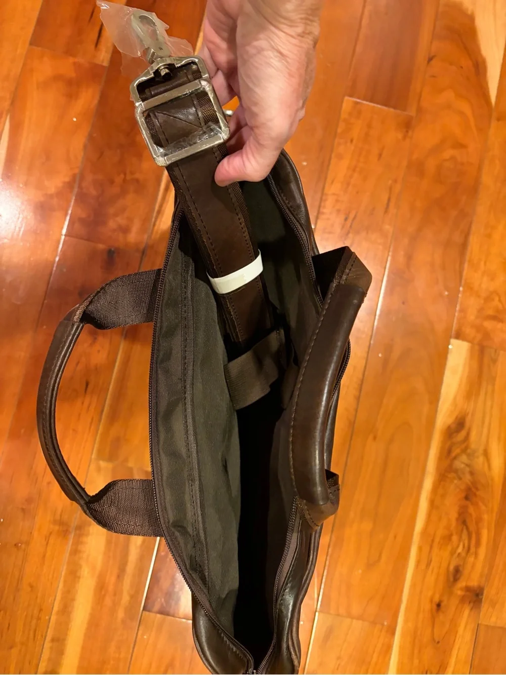 Brown Leather Briefcase Laptop Bag